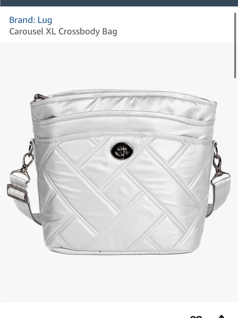 New LUG Adagio Shoulder Bag Metallic Silver